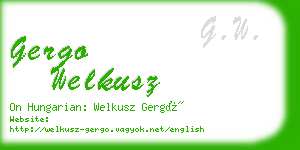 gergo welkusz business card